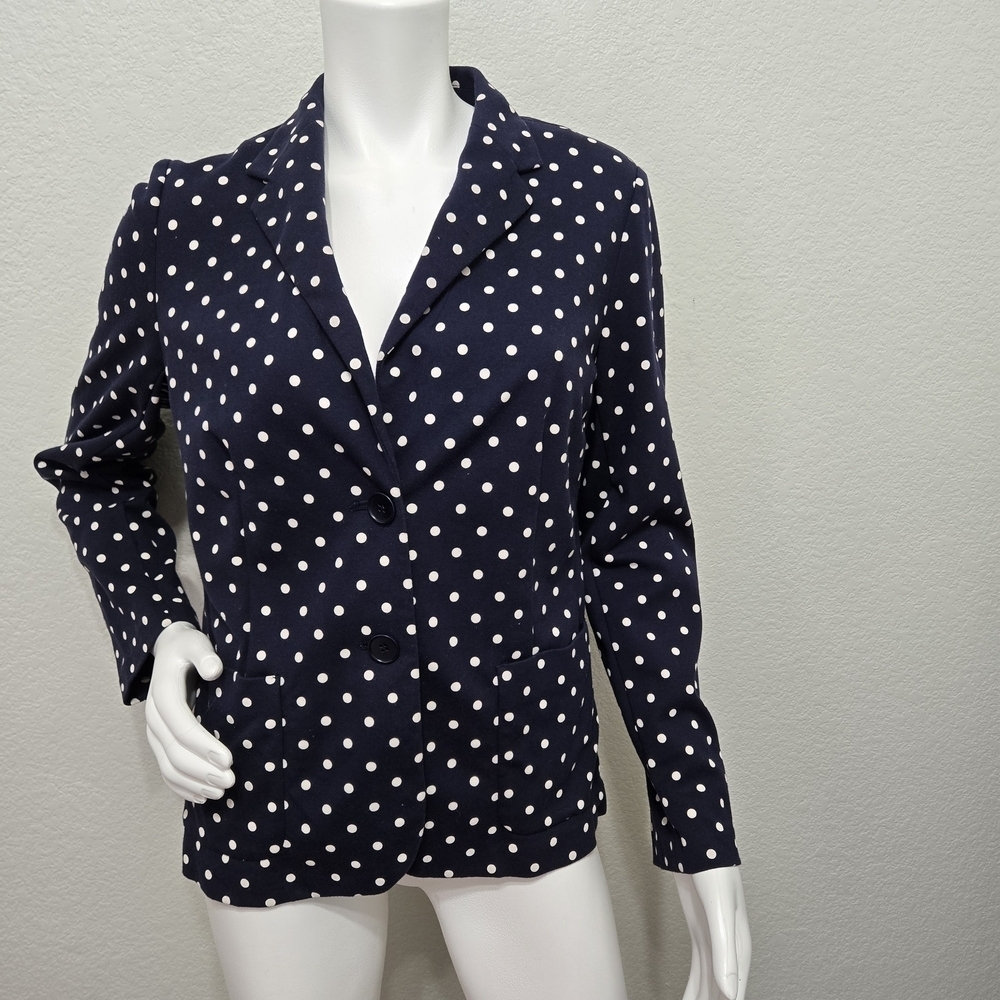 Talbot Navy Blue Polka Dot Blazer Jacket Size L